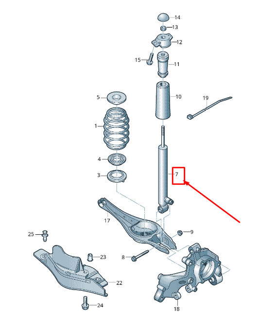 new vw golf vii 5g mk7 rear shock absorber 5q0513045ak original