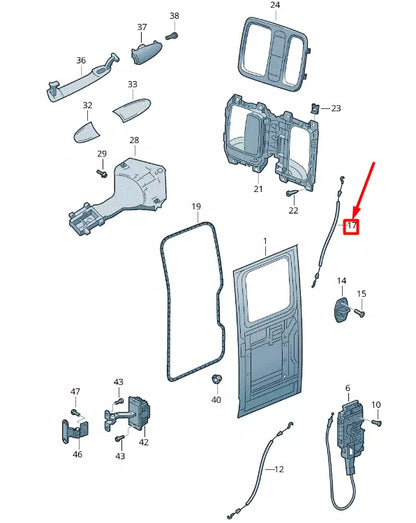 NEW VW CRAFTER 2F MK1 FRONT RIGHT DOOR LOCK BOWDEN CABLE 2E3841086