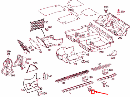 new mercedes-benz e w211 front rail fastening sealing plug a0019976535 original
