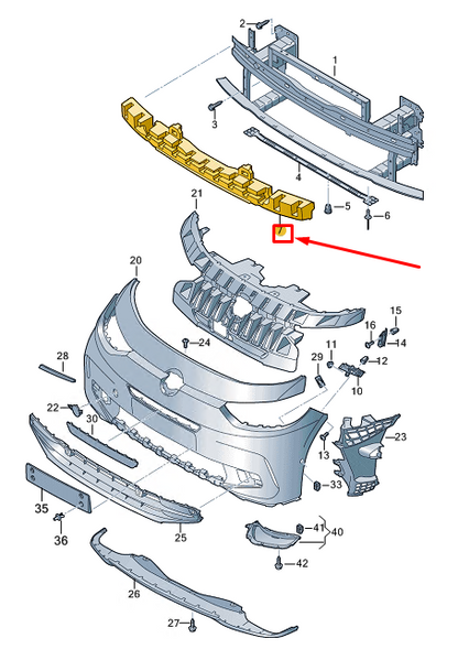 new vw id.3 e11 front bumper foam filler piece 10a807248b original