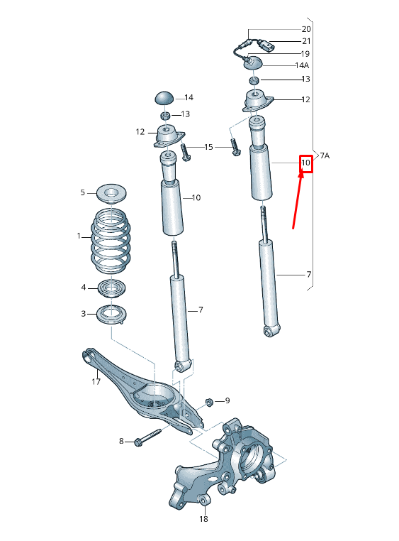 new audi a3 sportback 8v rear shock absorber stop buffer 5q0511358c original