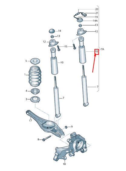 new audi a3 sportback 8v rear shock absorber stop buffer 5q0511358c original
