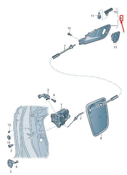 new audi q3 8u front right inner opening handle rhd 8u2837020a4pk original