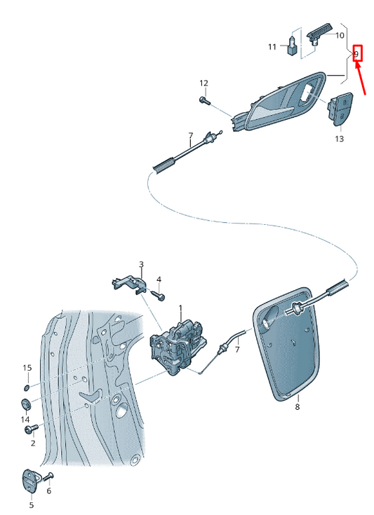 new audi q3 8u front right inner opening handle rhd 8u2837020a4pk original