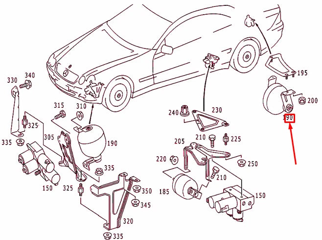 NEW MERCEDES-BENZ CL C215 AIR RESERVOIR A2203270115 ORIGINAL