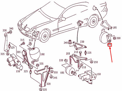 NEW MERCEDES-BENZ CL C215 AIR RESERVOIR A2203270115 ORIGINAL