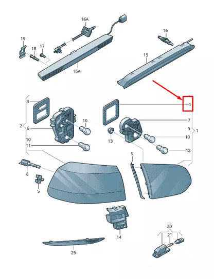 NEW VW GOLF VI 5K MK6 REAR LEFT INNER TAILLIGHT GASKET 5K0945191A ORIGINAL