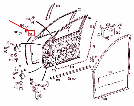 NEW MERCEDES-BENZ C W203 FRONT RIGHT DOOR SEALING FRAME A2037201678
