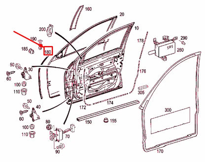 NEW MERCEDES-BENZ C W203 FRONT RIGHT DOOR SEALING FRAME A2037201678