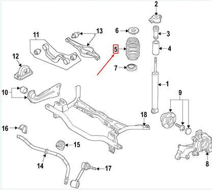 NEW VW GOLF VII 5G MK7 REAR LEFT COIL SPRING 5QM511115D