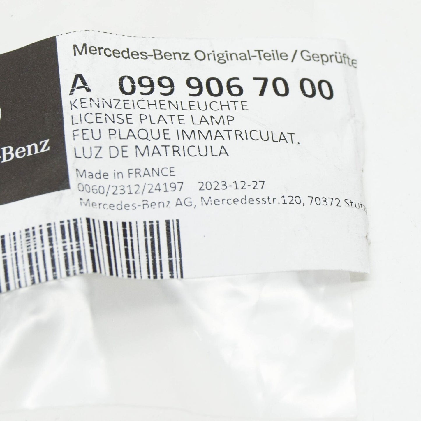 NEW MERCEDES-BENZ C-CLASS W205 REAR LICENSE PLATE LIGHT A0999067000 ORIGINAL