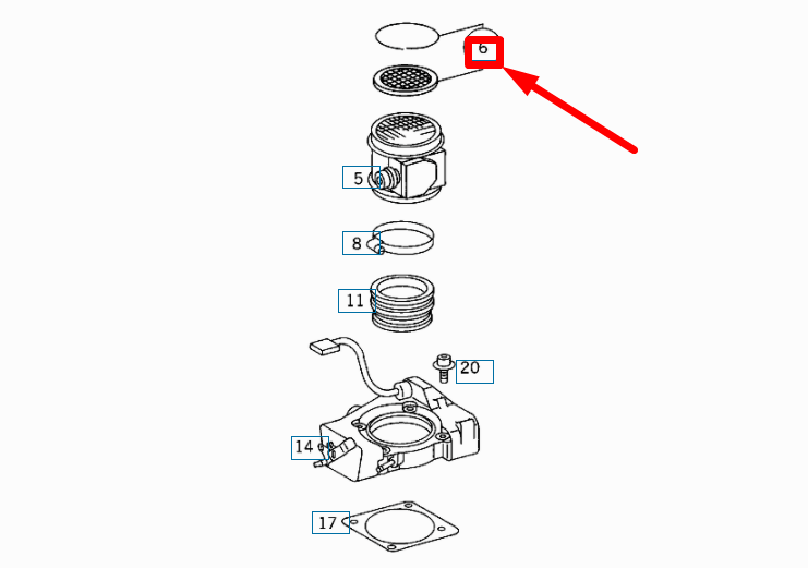 NEW MERCEDES-BENZ SL R129 AIR MASS SENSOR STRAINER PARTS KIT A0000900145