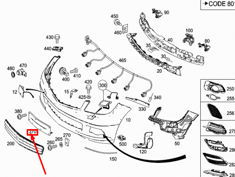 NEW MERCEDES-BENZ C W204 AMG FRONT LICENSE PLATE MOLDING A2048173878 ORIGINAL