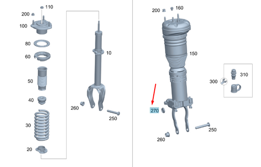 new mercedes-benz gle w167 front shock absorber dust cap a1673233500 original