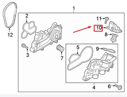 NEW VW JETTA A7 WATER PUMP THERMOSTAT HOUSING COVER 04E121121L ORIGINAL