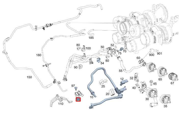 NEW MERCEDES-BENZ A W177 PURGE VALVE LINE BRACKET A1770105804 ORIGINAL