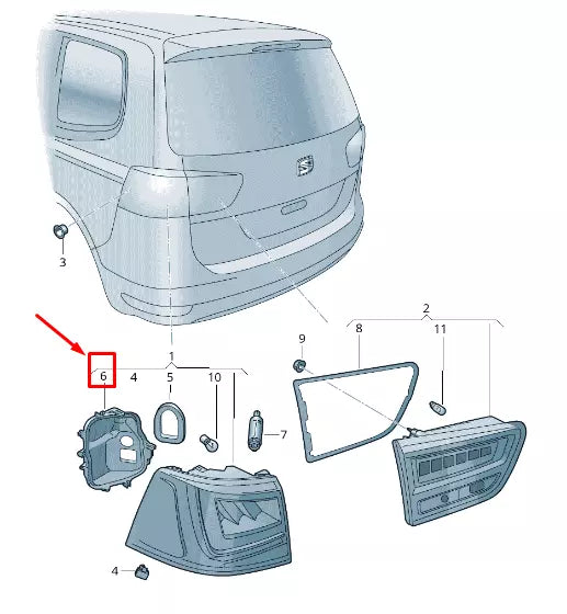 NEW VW SHARAN 7N REAR RIGHT OUTER TAIL LIGHT COVER 7N5945232