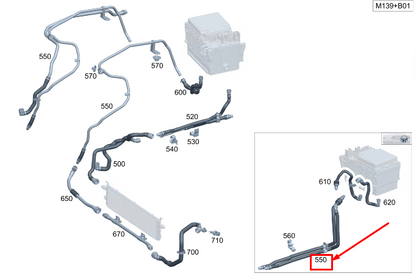 new mercedes-benz c w206 c43 amg engine coolant hose a2065015602 original