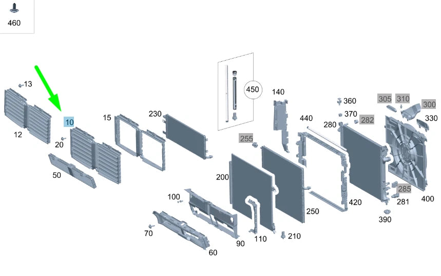 NEW MERCEDES-BENZ GLE W167 FRONT UPPER AIR REGULATION SYSTEM A1675000602