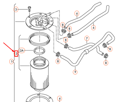 NEW AUDI TT 8J FILTER ELEMENT WITH GASKET 3C0127434 ORIGINAL