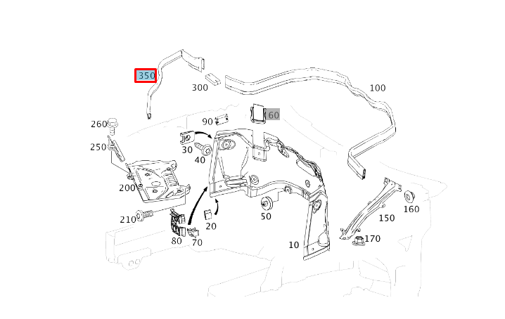 NEW MERCEDES-BENZ CLS C218 LEFT SIDE WHEELHOUSE MEMBER SEAL A2186280098 ORIGINAL