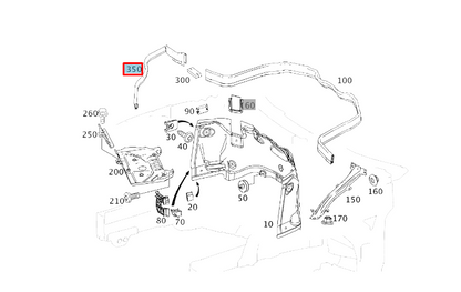 NEW MERCEDES-BENZ CLS C218 LEFT SIDE WHEELHOUSE MEMBER SEAL A2186280098 ORIGINAL