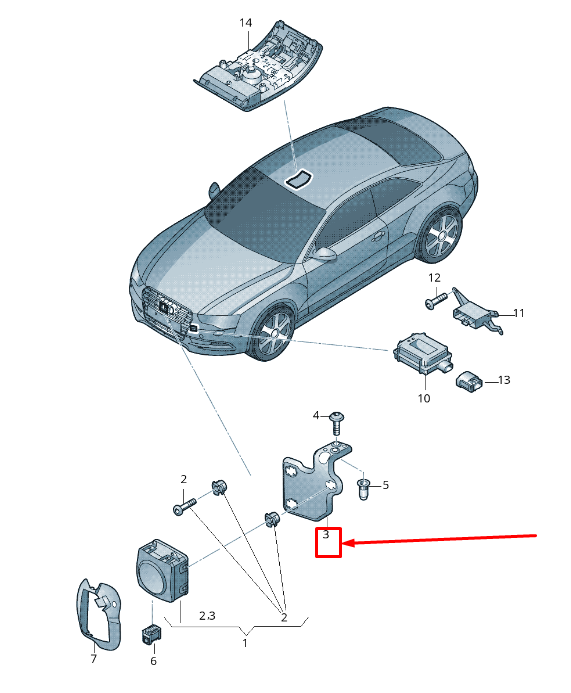 NEW AUDI A4 AVANT B8 CRUISE CONTROL DISTANCE SENSOR BRACKET 8K0907574B ORIGINAL