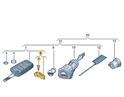NEW VOLKSWAGEN TIGUAN AD1 KEY COVER CAP R 5G0959893TFOD ORIGINAL