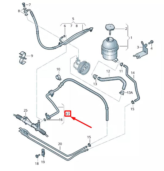 NEW VOLKSWAGEN CRAFTER 2F MK1 STEERING GEAR RETURN LINE LHD 2E1422967