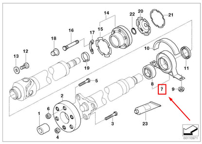 NEW BMW 3 CABRIO E46 DRIVESHAFT CENTER MOUNT 26122282495 2282495 ORIGINAL