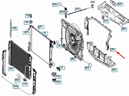 NEW MERCEDES-BENZ C-CLASS W204 UPPER RADIATOR BAFFLE A2045050530 ORIGINAL