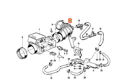 NEW BMW 3 E30 AIR BOOT PIPE HOSE 13711708834 ORIGINAL
