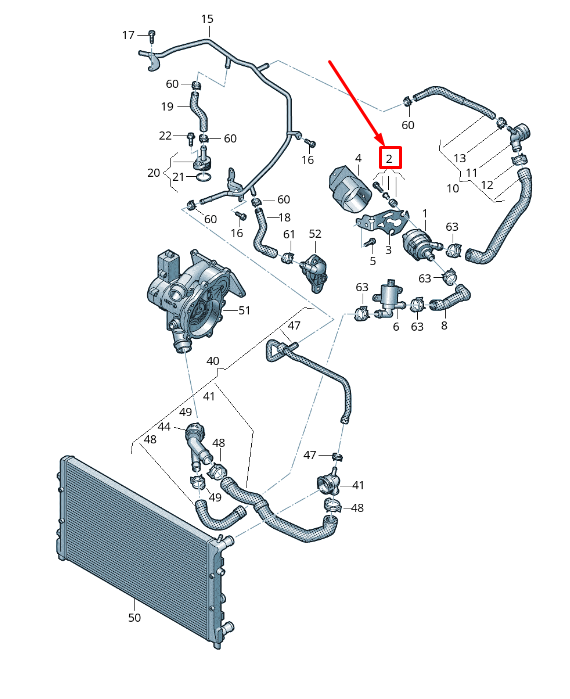 new vw touran 5t additional water pump bracket 5q0121093ba original