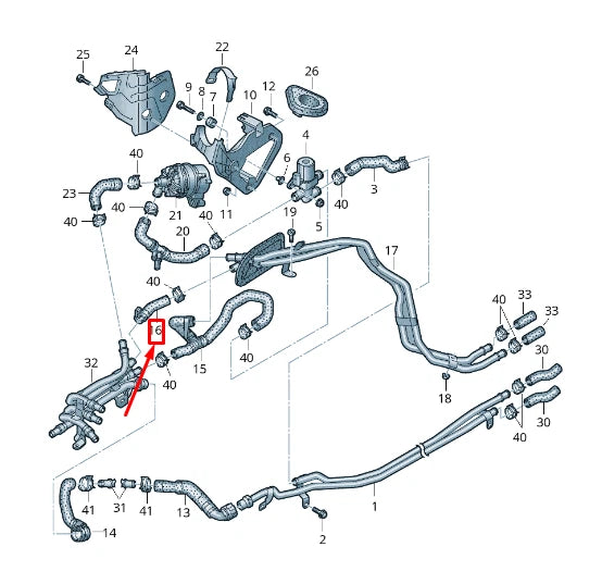 NEW AUDI A6 4A C8 ENGINE COOLANT HOSE 4K0121123F