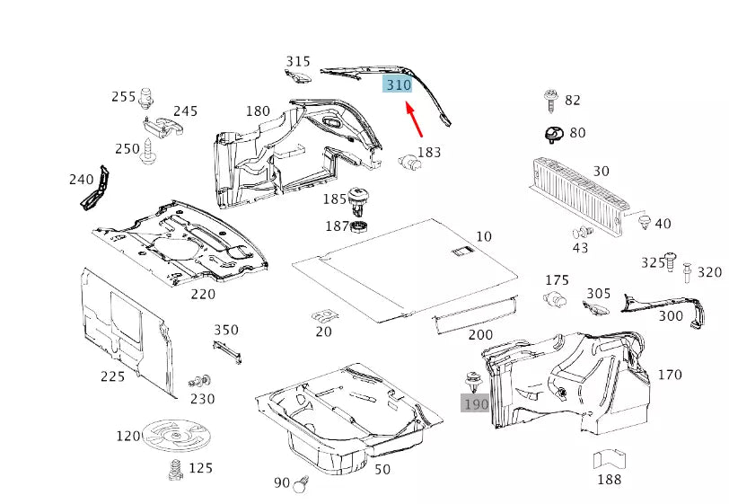 NEW MB CL C216 LUGGAGE COMPARTMENT RIGHT WELD SEAL COVER A21669302339051