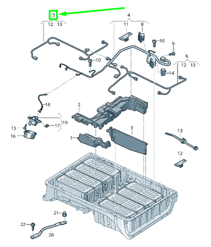 new volkswagen passat b8 3g right battery cable harness 3q0971689am original