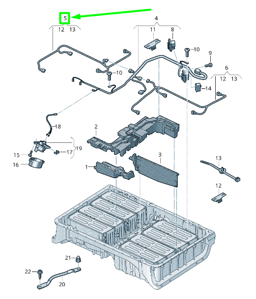 new volkswagen passat b8 3g right battery cable harness 3q0971689am original