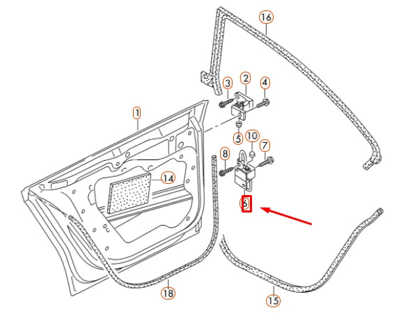 NEW VOLKSWAGEN CC REAR LEFT DOOR LOWER HINGE 3C8833411B ORIGINAL