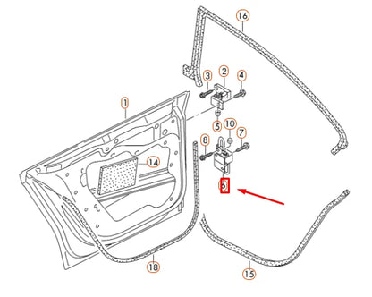 NEW VOLKSWAGEN CC REAR LEFT DOOR LOWER HINGE 3C8833411B ORIGINAL