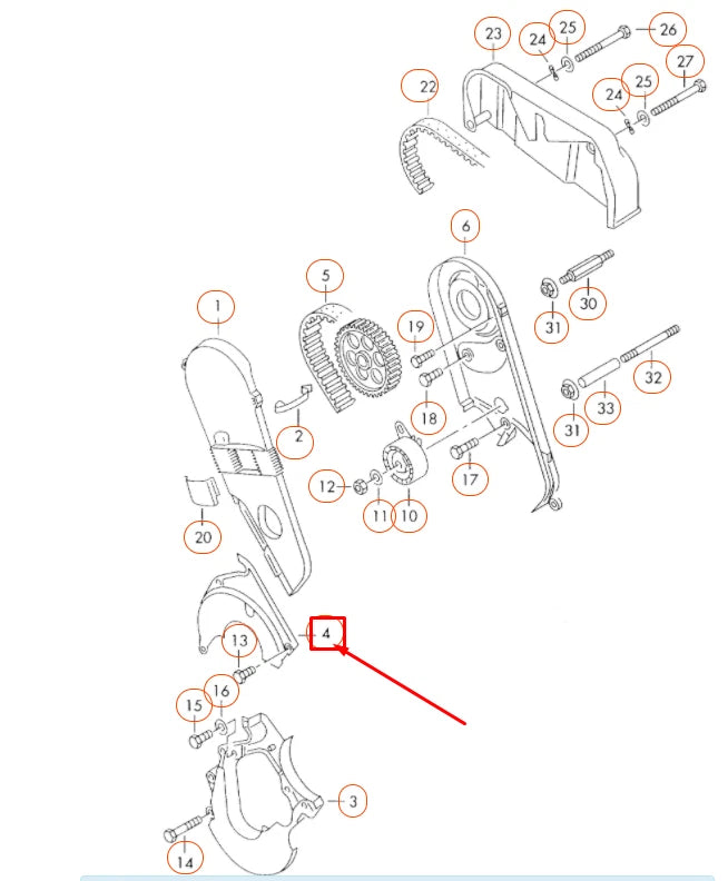 NEW VOLKSWAGEN TRANSPORTER T4 CENTER TOOTHED BELT GUARD 074109127Q