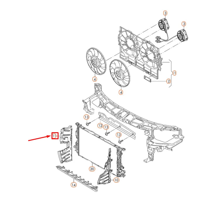 NEW AUDI A6 C7 RADIATOR RIGHT AIR GUIDE 4G0121284BC