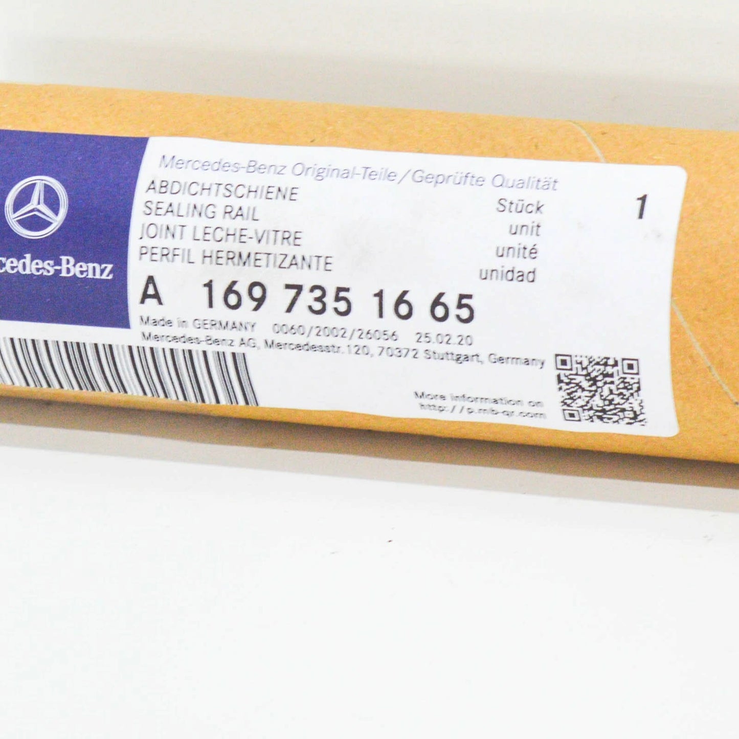 NEW MB B-CLASS W245 REAR WINDOW SEALING RAIL OUTSIDE RIGHT A1697351665 ORIGINAL