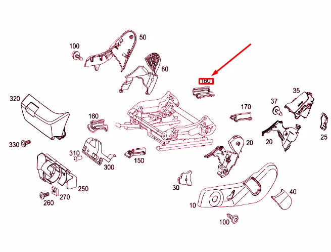 NEW MB C W204 FRONT RIGHT SEAT REAR RIGHT INNER COVER A20491908209051 ORIGINAL