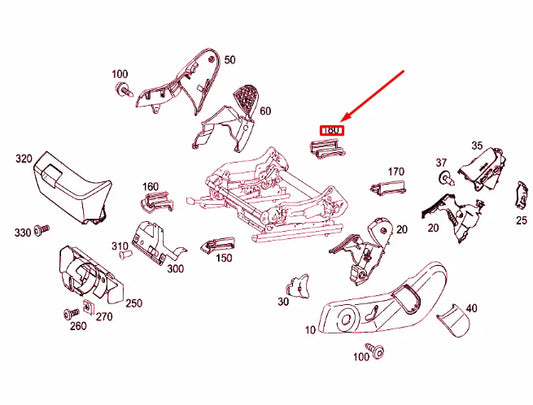 NEW MB C W204 FRONT RIGHT SEAT REAR RIGHT INNER COVER A20491908209051 ORIGINAL
