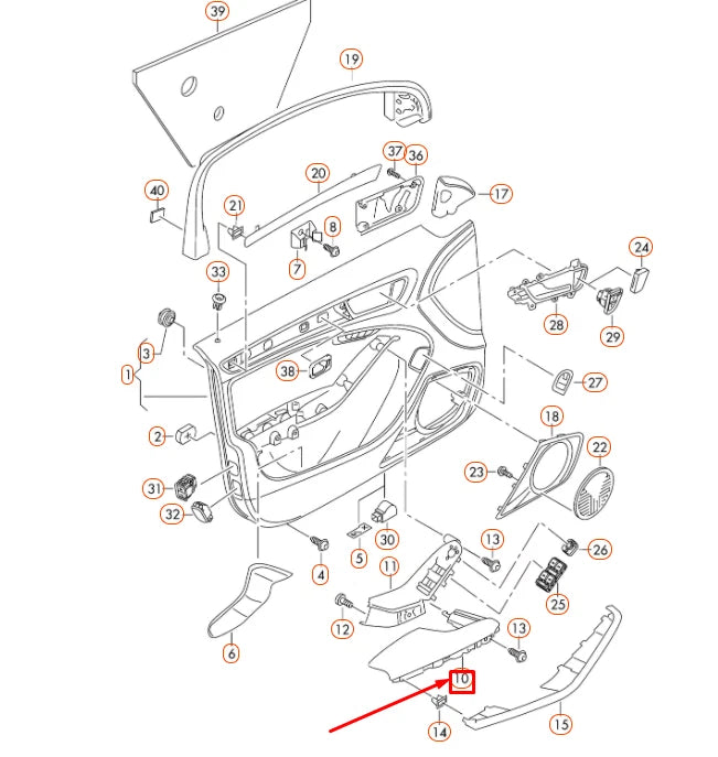 NEW AUDI A4 B8 FRONT LEFT DOOR ARMREST LHD 8K1867173A24A ORIGINAL