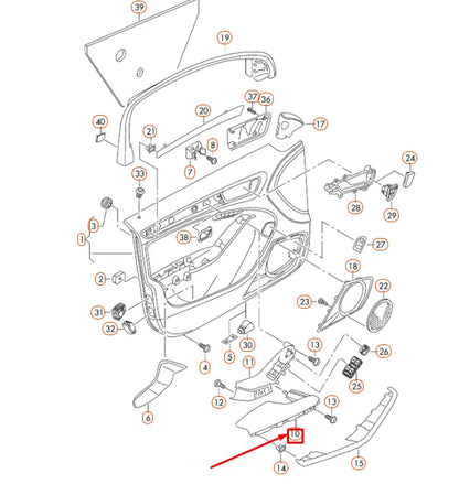 NEW AUDI A4 B8 FRONT LEFT DOOR ARMREST LHD 8K1867173A24A ORIGINAL