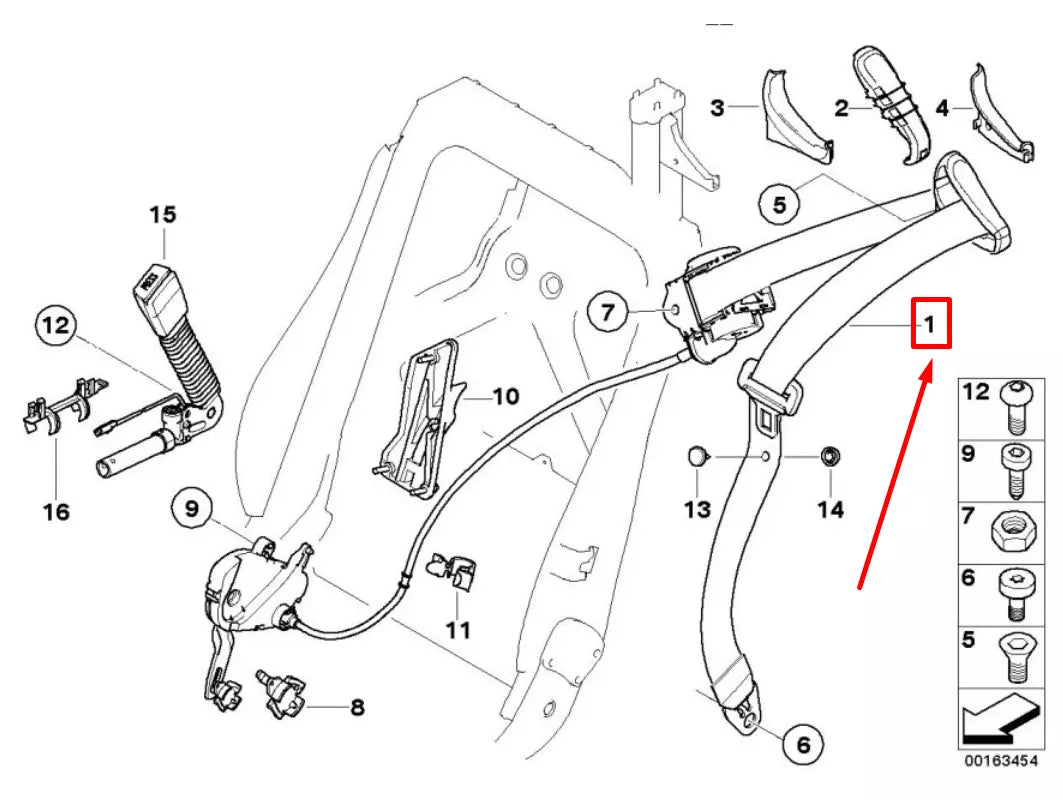 NEW BMW 3 CABRIO E93 FRONT LEFT SEATBELT 72119190211 9190211 ORIGINAL
