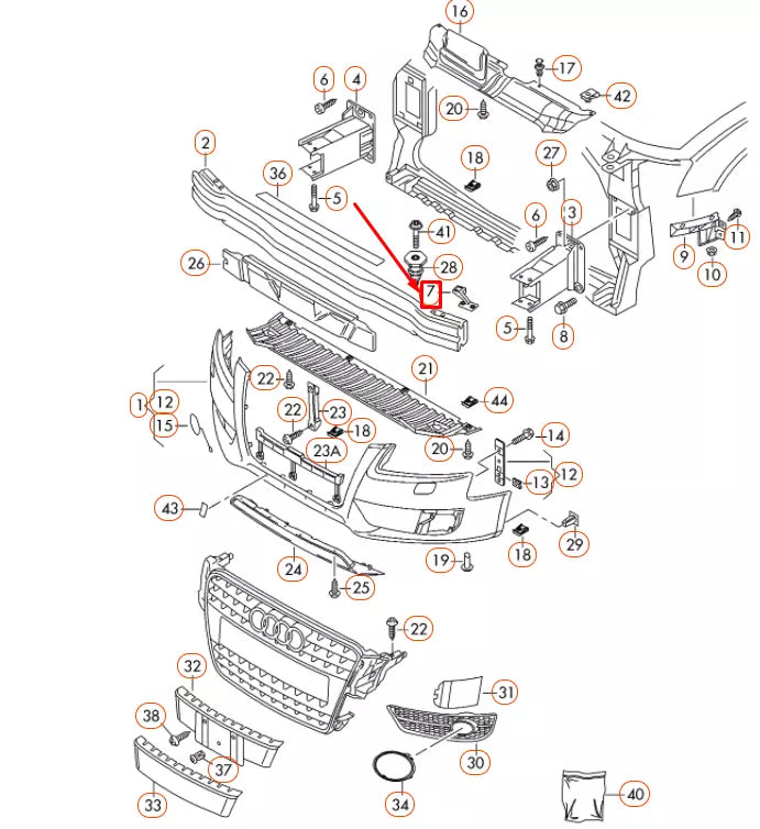 NEW AUDI A5 8T3 FRONT BUMPER LEFT SUPPORT BRACKET 8T0807333 ORIGINAL