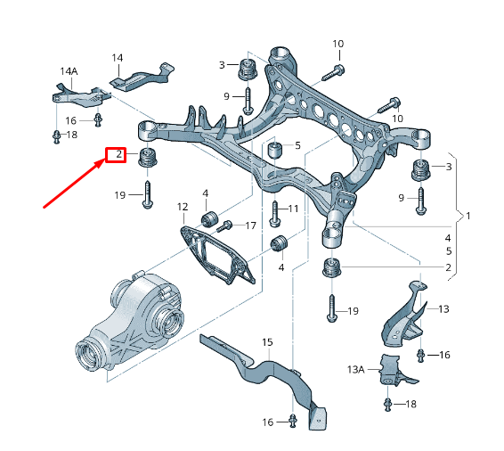 new audi a6 allroad 4g front crossmember bonded rubber bush 4g0505145f original