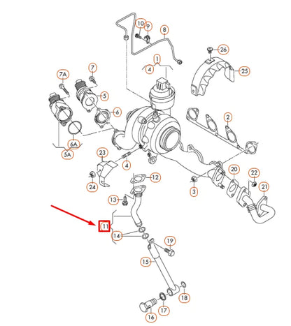 NEW AUDI A1 8X TURBOCHARGER OIL RETURN LINE 03L145736D ORIGINAL